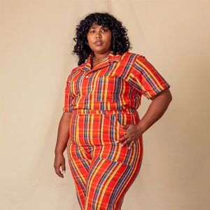 Big bud press red plaid jumpsuit 2X. washed once, tried on twice, never outside.